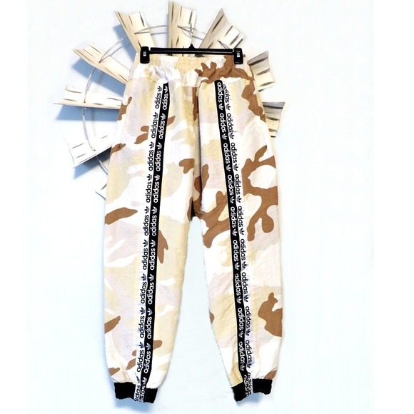 Adidas RYV Camouflage Track Pants Windbreaker Joggers Leg Logo Tape Size Small - Picture 3 of 14